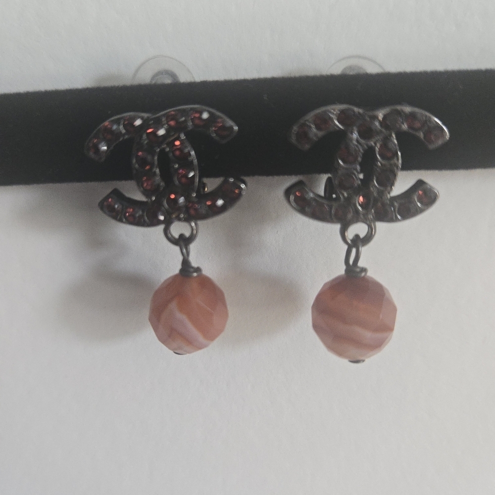 Chanel Red Crystal Earrings - Picture 3 of 8